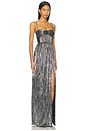 view 2 of 4 Emmy Gown in Silver & Black Metallic