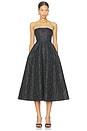 view 1 of 4 Alexandra Midi Dress in Black Brocade