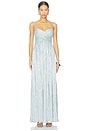 view 1 of 4 Ashley Gown in Dusty Blue Metallic