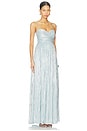 view 2 of 4 Ashley Gown in Dusty Blue Metallic