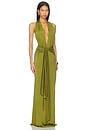 view 2 of 3 x Christina Elezaj Coralie Gown in Chartreuse