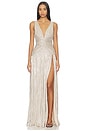 view 1 of 4 Nikoletta Gown in Metallic Champagne