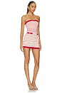 view 2 of 3 Maeve Strapless Stripe Mini Dress in Red Multi