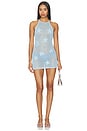 view 1 of 4 Adelle Starfish Open Mesh Mini Dress in Blue