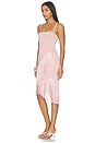 view 3 of 4 Denisse Asymmetrical Layered Fringe Dress in Pink