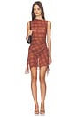 view 1 of 3 Amari Mini Dress in Brown Plaid