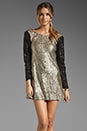 view 1 of 6 Bright Lights Mini Dress in Bronze/Black Sequin in Bronze & Black Sequin