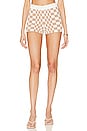 view 1 of 4 Carice Checkered Shorts in Nude & White