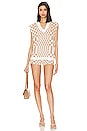 view 4 of 4 Carice Checkered Shorts in Nude & White