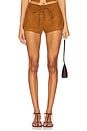 view 1 of 6 Noella Faux Suede Short in Camel