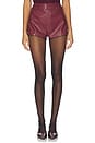 view 1 of 6 Jordan Faux Leather Mini Short in Oxblood