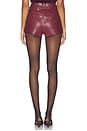 view 4 of 6 Jordan Faux Leather Mini Short in Oxblood