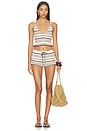 view 5 of 6 Etta Stripe Knit Short in Oat & Brown Stripe