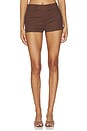 view 1 of 6 Lucia Mini Short in Chocolate Brown