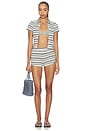 view 5 of 6 X Emma Rose Lorraine Short in Neutral Stripe Multi