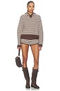 view 6 of 6 Pauley Knit Short in Brown & Ivory Stripe