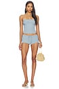 view 5 of 6 Shelbi Mini Short in Dusty Blue