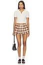 view 6 of 6 Samira Flannel Mini Skort in Brown Plaid