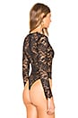 view 4 of 5 Long Sleeve Eyelash Lace Bodysuit in Black