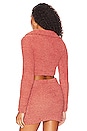 view 3 of 4 Safya Fuzzy Micro Cardigan with Collar in Mauve