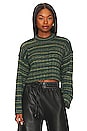view 1 of 4 Lovers + Friends Baines Cropped Sweater in Green Spacedye
