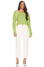 view 4 of 4 Doxie Deep V Sweater in Lime Green