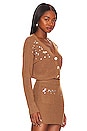 view 2 of 5 Estella Embellished Cropped Cardigan in Chestnut