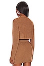 view 3 of 5 Estella Embellished Cropped Cardigan in Chestnut