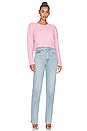 view 4 of 4 Mandy Shaggy Cropped Sweater in Baby Pink