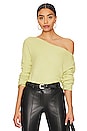 Lovers + Friends Alayah Off Shoulder Sweater in Lime Green