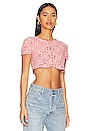 view 2 of 4 Delilah Wildflower Crochet Cardi in Light Pink & Ivory