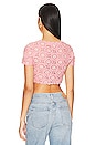 view 3 of 4 Delilah Wildflower Crochet Cardi in Light Pink & Ivory