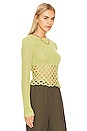 view 2 of 4 Clara Cropped Fishnet Pullover in Green