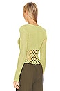 view 3 of 4 Clara Cropped Fishnet Pullover in Green