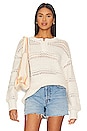 view 1 of 4 Mara Henley Open Stitch Sweater in Ivory
