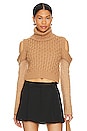 view 1 of 4 Analise Cold Shoulder Sweater in Tan