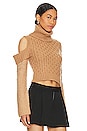 view 2 of 4 Analise Cold Shoulder Sweater in Tan