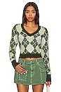 view 1 of 4 Tanessa Argyle Sweater in Green Multi