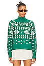 view 1 of 4 Fair Isle Oversized Turtleneck Pullover in Forest Green
