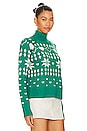 view 2 of 4 Fair Isle Oversized Turtleneck Pullover in Forest Green