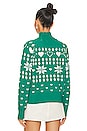 view 3 of 4 Fair Isle Oversized Turtleneck Pullover in Forest Green