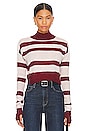 view 1 of 4 Tandice Striped Sweater in Blush & Burgundy