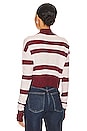 view 3 of 4 Tandice Striped Sweater in Blush & Burgundy
