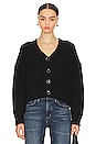 Lovers + Friends Lili Button Front Cardigan in Black