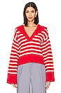x Anja Dujakovi? Niam Striped Sweater in Ivory & Red