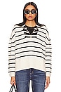 view 1 of 4 Cl?mence Half Zip Pullover in Black & White Stripe