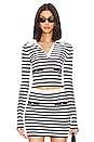 view 1 of 4 Selene Striped Sweater in Black & White