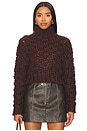 x Bridget Jolene Knit Sweater in Chocolate Brown