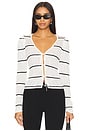 Tanya Cardigan in Cream & Black Stripe