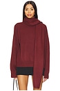 view 1 of 5 Nemy Sweater & Scarf Set in Burgundy